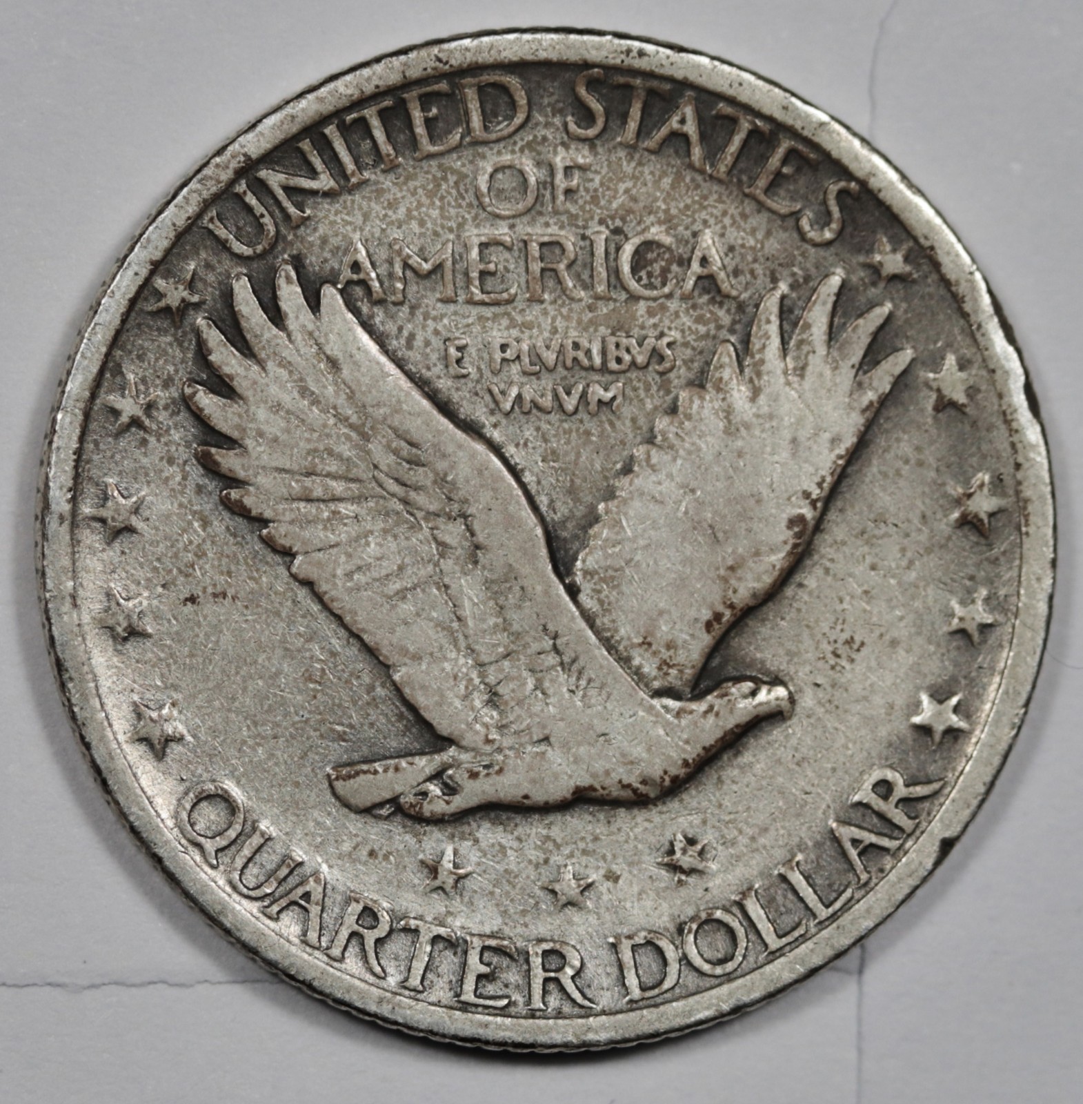 1919 Standing Liberty Quarter. Error Clashed "E". VF. 207632