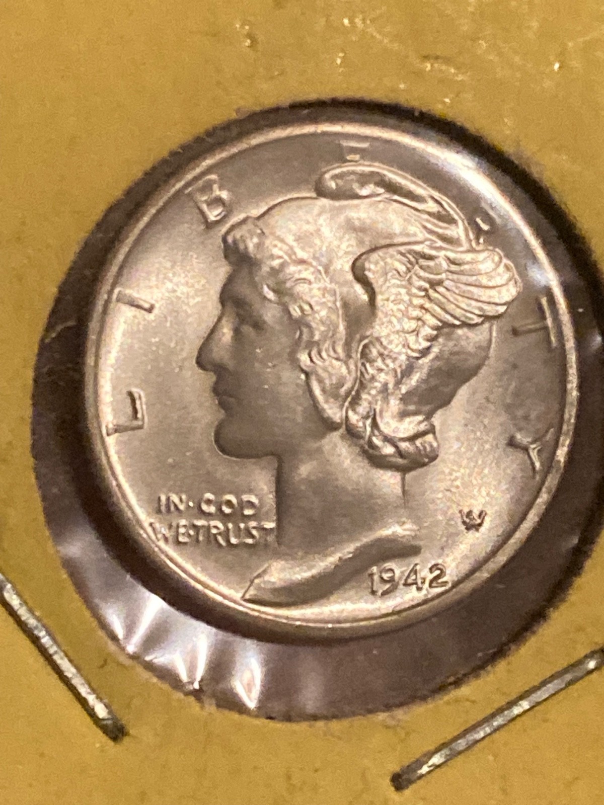 1942-D Silver Mercury Dime - FSB - Choice Gem Brilliant Unc  Lustrous  #i5002