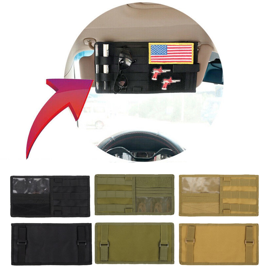 Tactical Car Sun Visor Organizer MOLLE Universal Car Storage Tools Small Pouch
