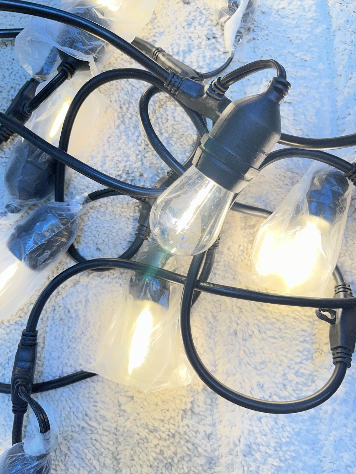 Threshold 10ct LED Drop Indoor Outdoor Café String Lights Clear Bulbs Black Wire