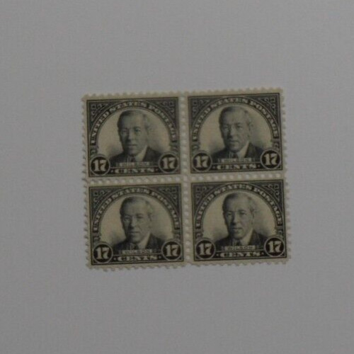 STAMPMART : USA 1931 SC#697 WOODROW WILSON 17c MINT BLOCK LH NO GUM