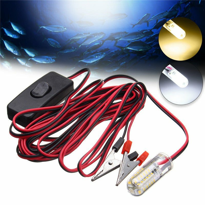 12V 48 LED Underwater Night Fishing Light Shad Bait Lure Squid Boat Diving Lamp