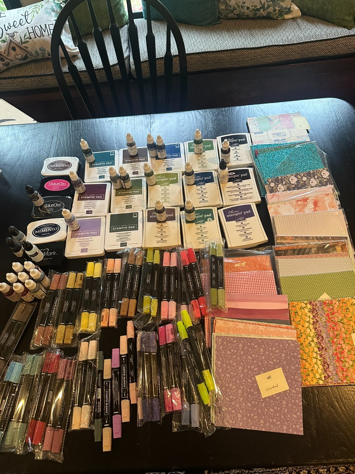 Stampin' Up HUGE Lot of INK PADS, RE-INKERS, NEW BLENDS, DSP, DIMENSIONALS plus