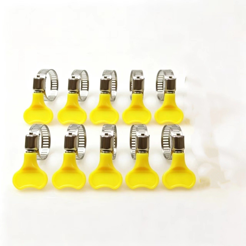 10 Pcs Stainless Steel Hose Clamp With Plastic Handle Pipe Tube Clips19~29mm