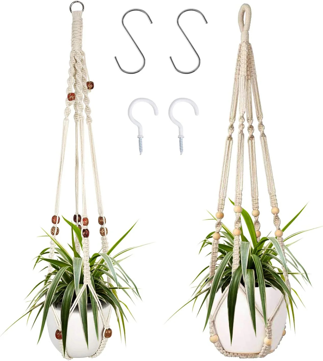 Macrame Plant Hanger, 2 Packs Plant Hangers, Hanging Planter for Indoor Plants