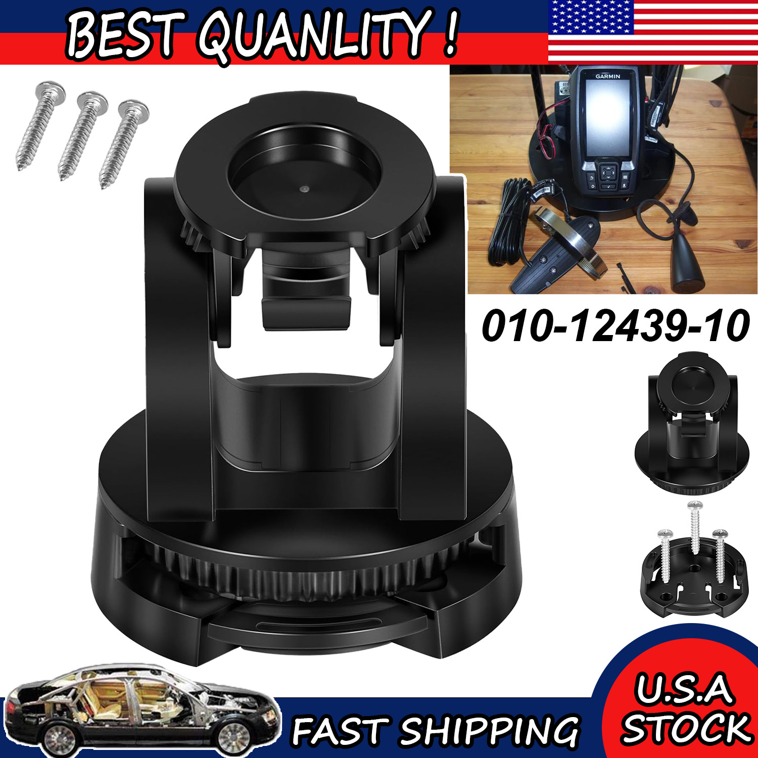 010-12439-10 Tilt/Swivel Mount Replacement for Garmin Striker 4/Plus 4/4Cv Black