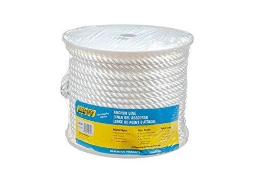 NEW Seachoice Anchor Line Rope 3-Strand Twisted White Nylon 1/2 in. X 200 ft.