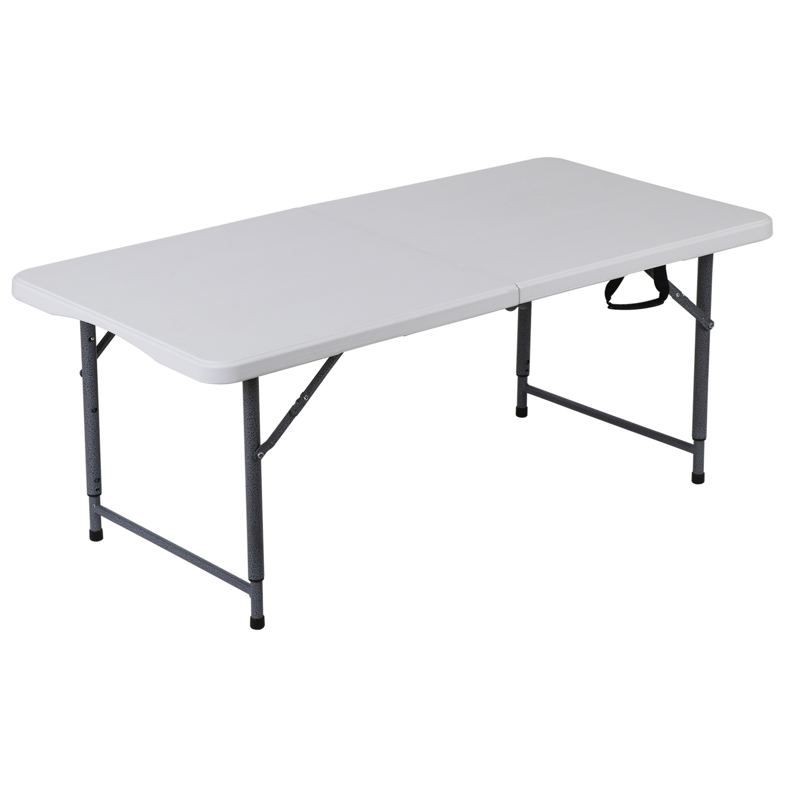 4ft Folding Table Foldable Legs & Adjustable Height Utility Camping Table White