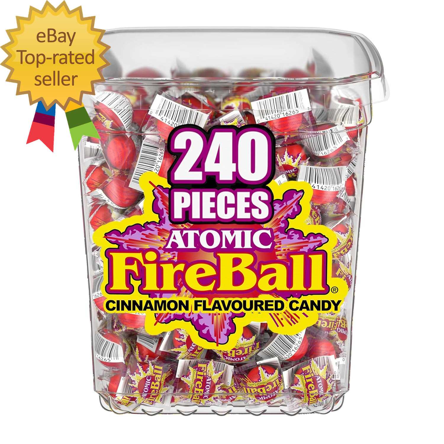 Atomic Fireball, Candy, Cinnamon Flavor, Individually Wrapped, 7.5 G (240 Ct)