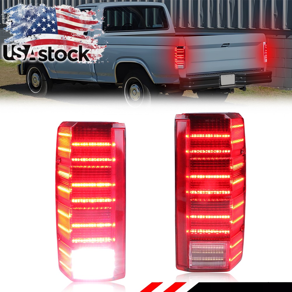 Red LED Tail Brake Light For 1980-1986 Ford F-150 F-250 F-350 Bronco 80-83 F-100