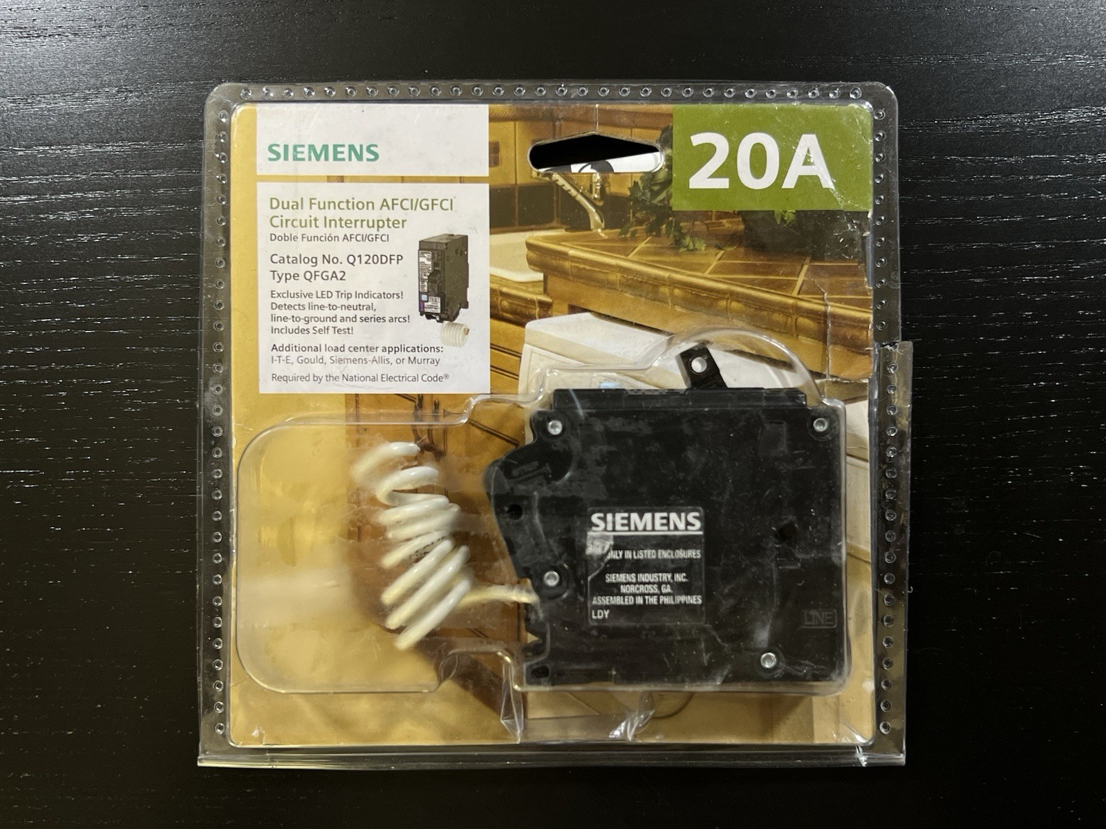 Siemens 20 Amp AFCI/GFCI Dual Function Circuit Breaker Q120DFP