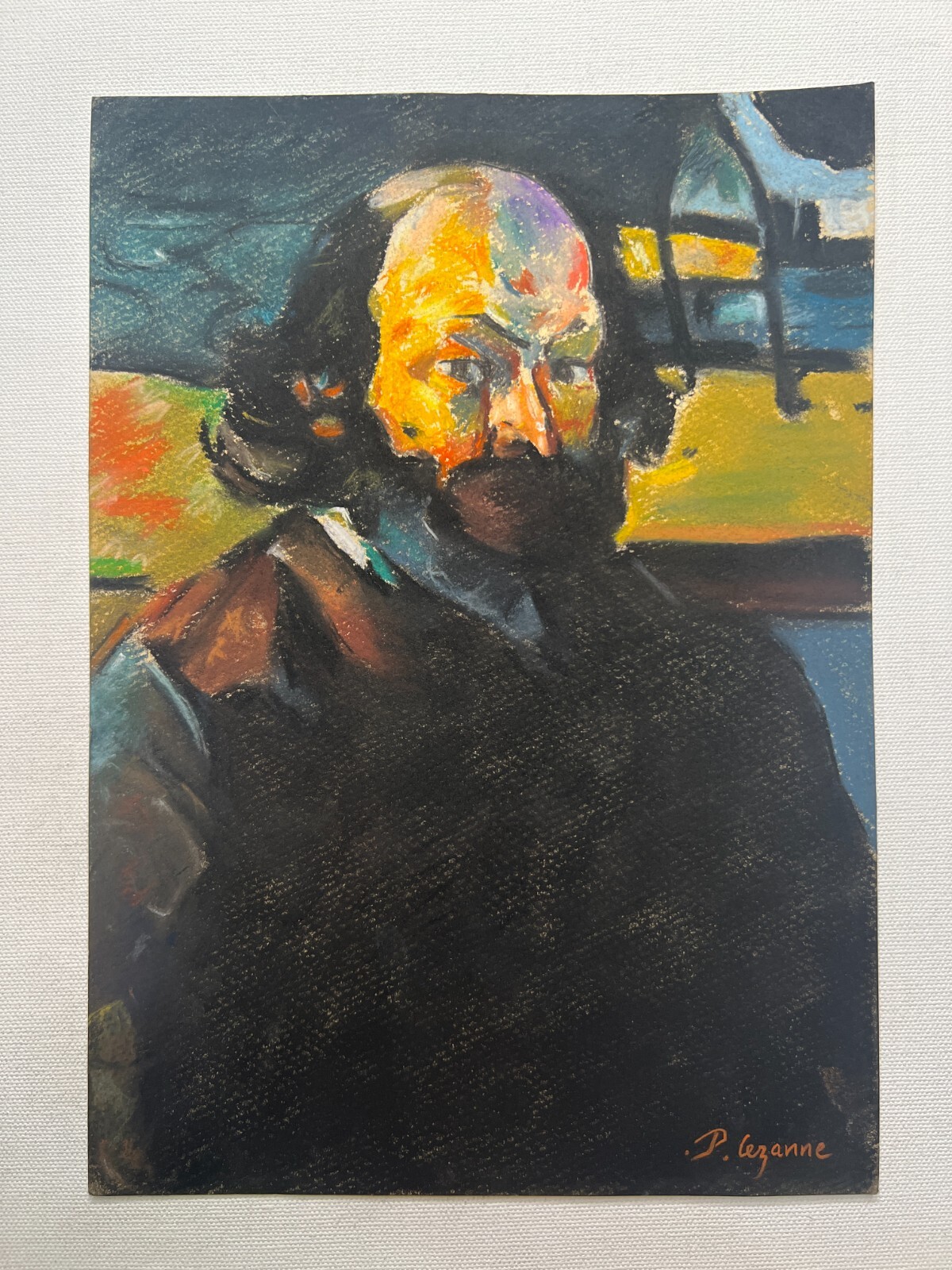 PAUL CEZANNE  Drawing on paper (Handmade) signed and stamped vintage art  mixed