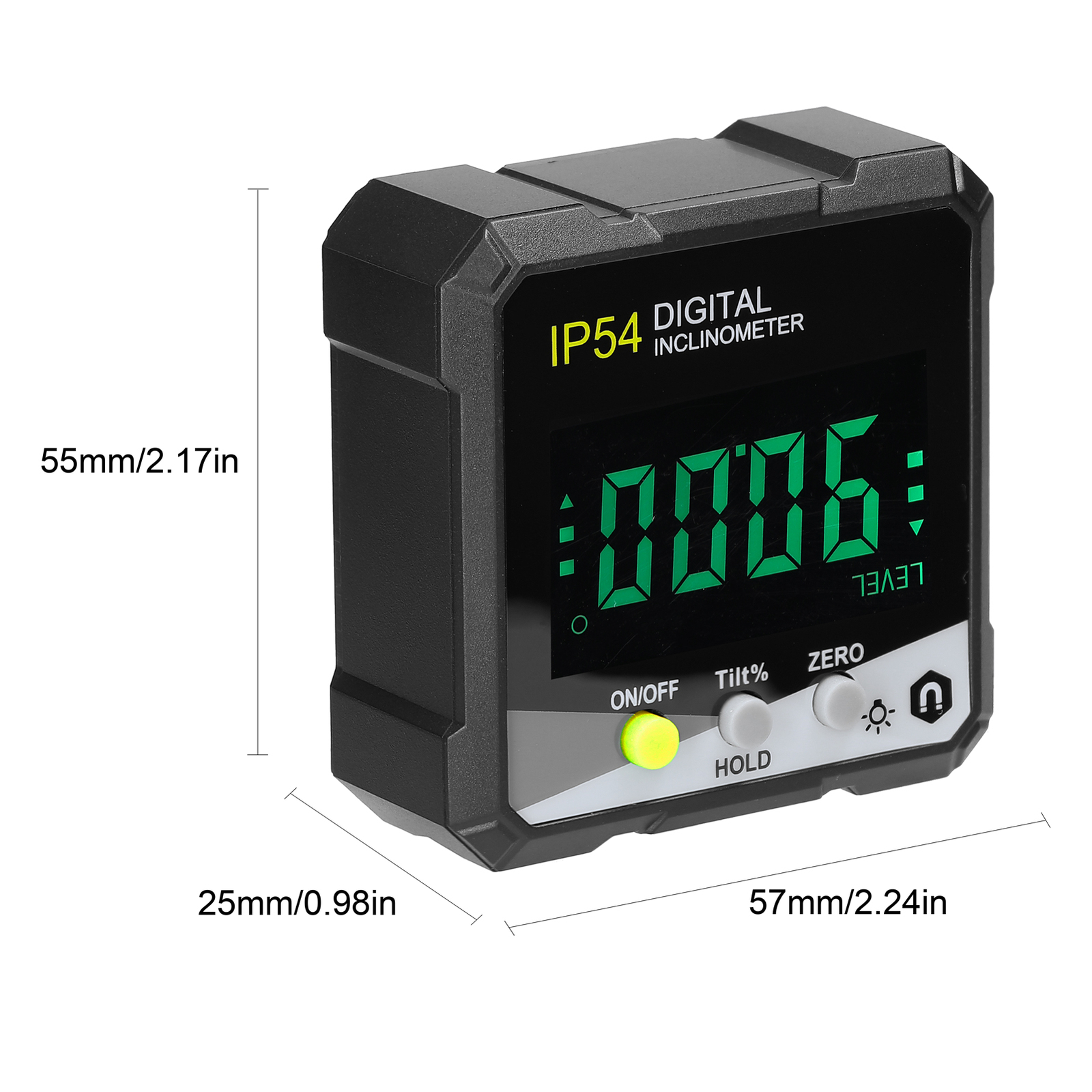 IP54 4*90° Portable Digital Inclinometer LCD Backlight Digital Protractor P8V4