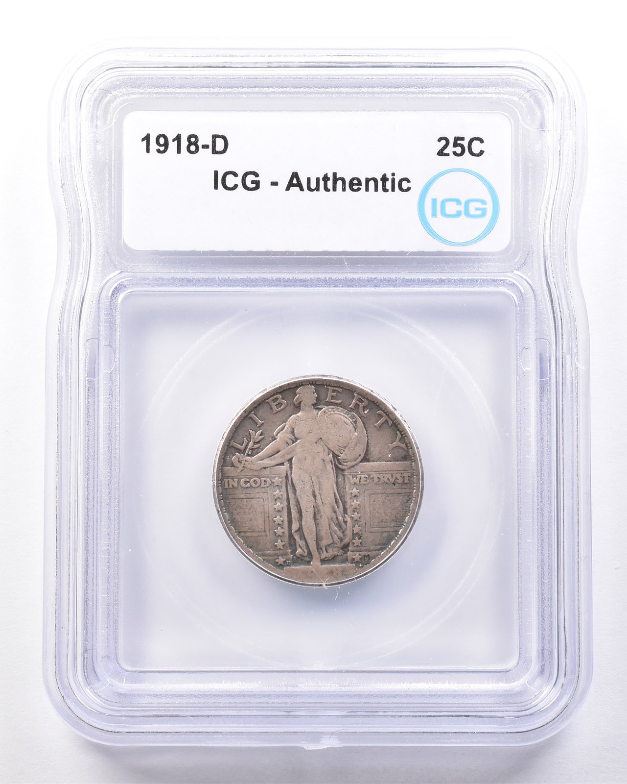1918-D Standing Liberty Quarter Authentic ICG *7237