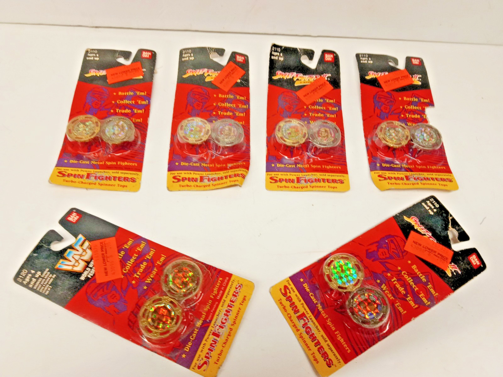 Vintage New on Card Bandai Street FighterII Turbo Spin Fighters WWF Spin Fighter