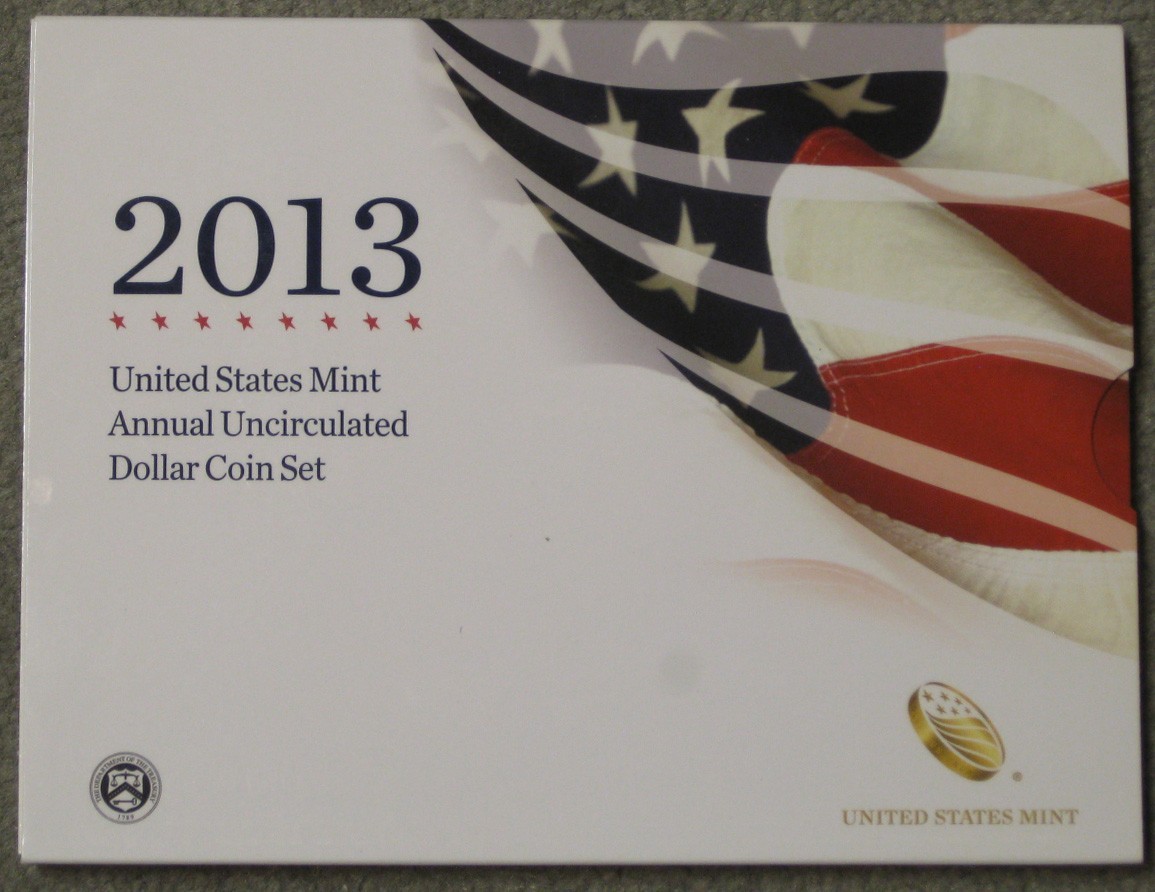 U.S. Mint 2013 Annual Uncirculated $1 Dollar Coin Set in Government Holder