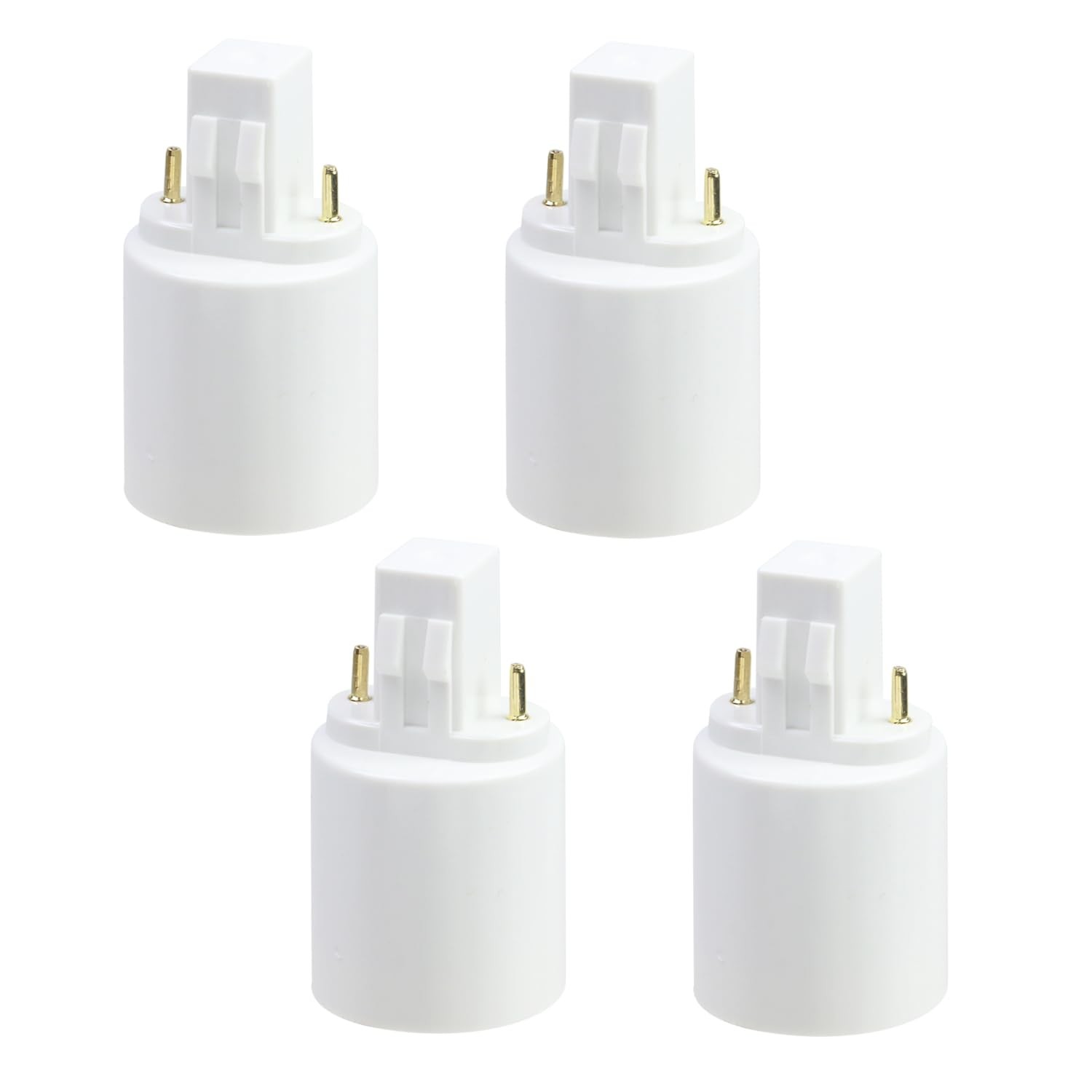 Geesatis 4 Pcs Light Socket Adapter Gx23 to E27 Converters Lamp Holder White
