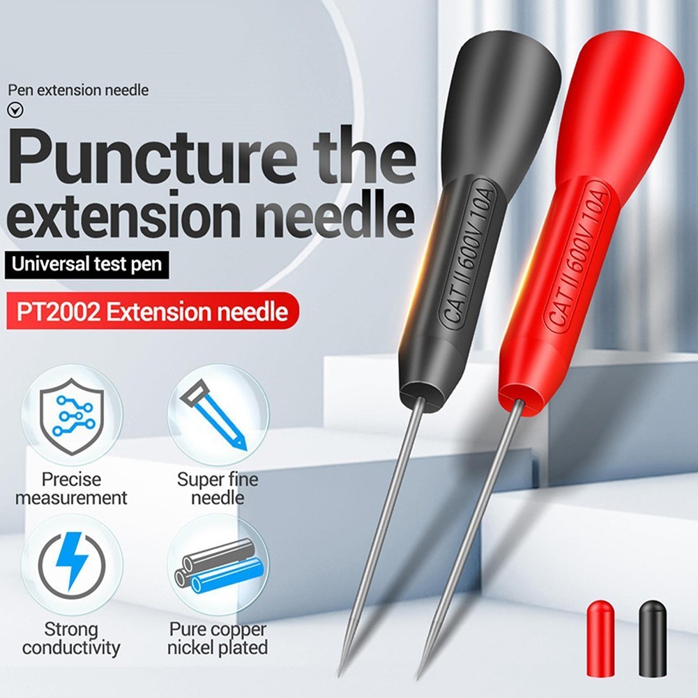 2 Pcs Multimeter Test-Lead Extension Back Probe Tip Needle Micro-Needle New