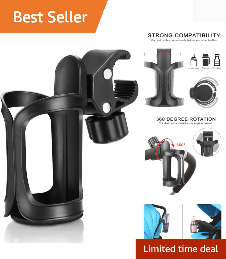 Secure Stroller and Bike Cup Holder - Fits Most Drink Sizes Effortlessly
