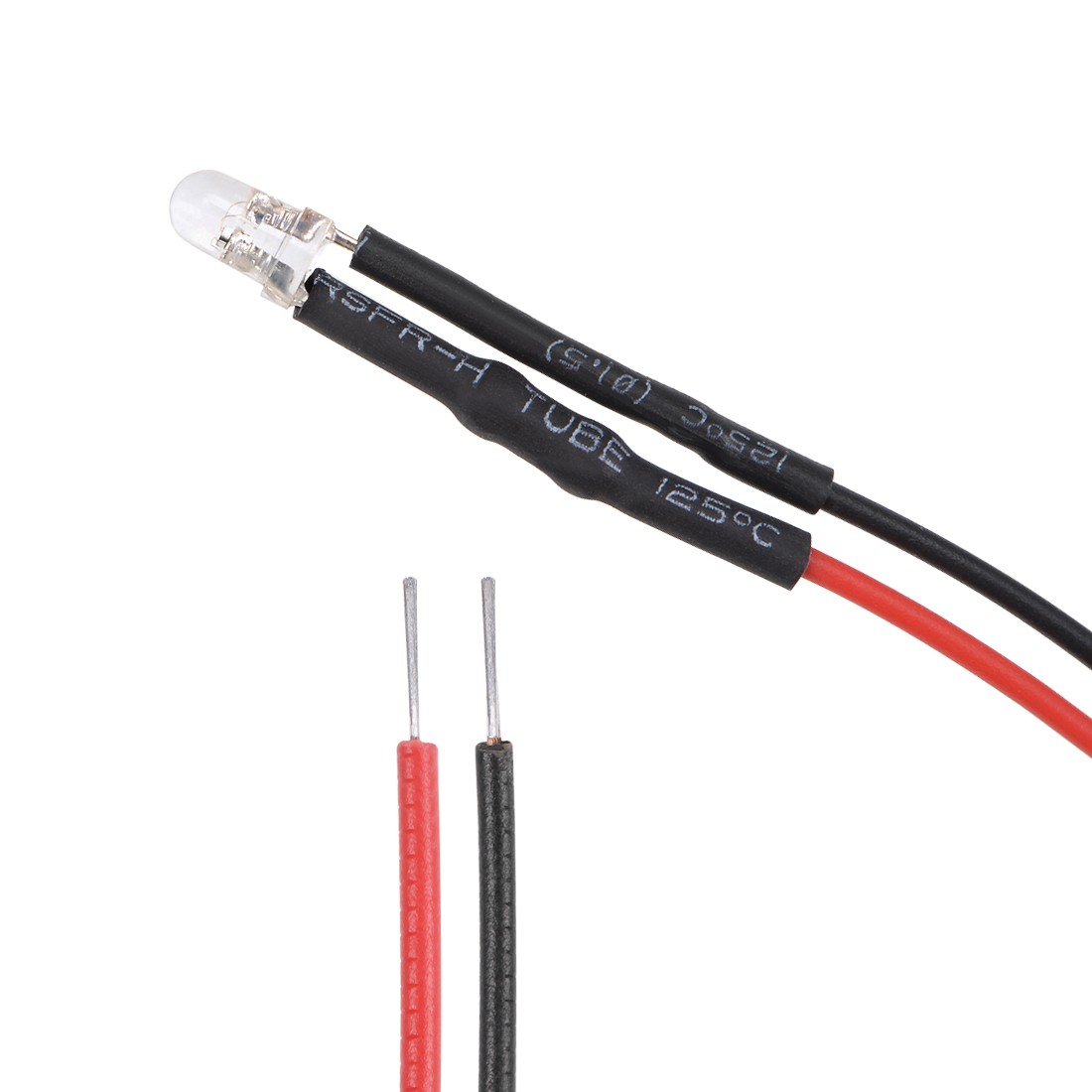 5Pcs DC 6V 3mm Pre Wired LED, Flashing Blue Round Top Clear Lens with Edge