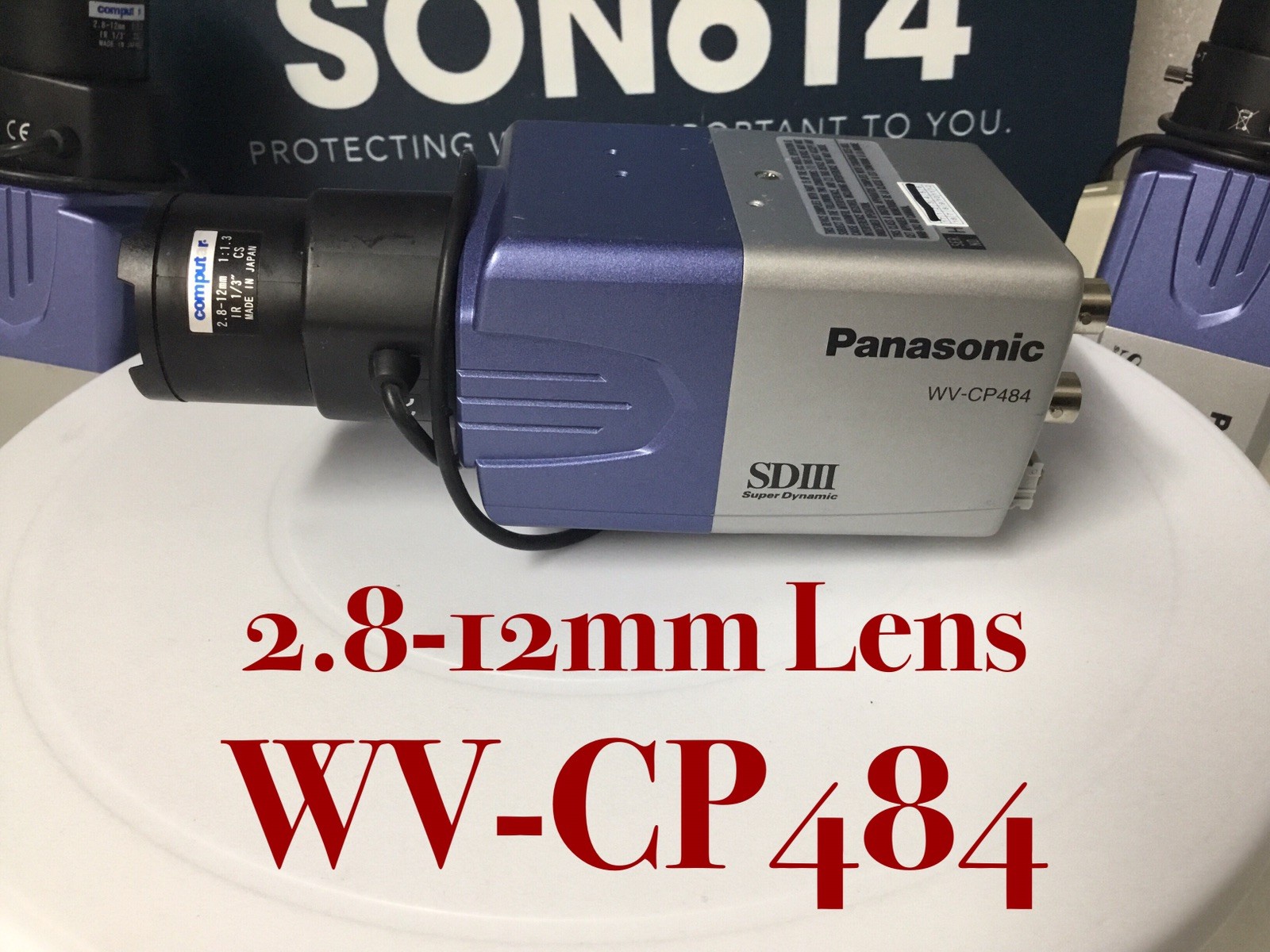 Panasonic WV-CP484 Surveillance Color Camera W/ 2.8-12mm Lens 540TVL ABF TESTED!