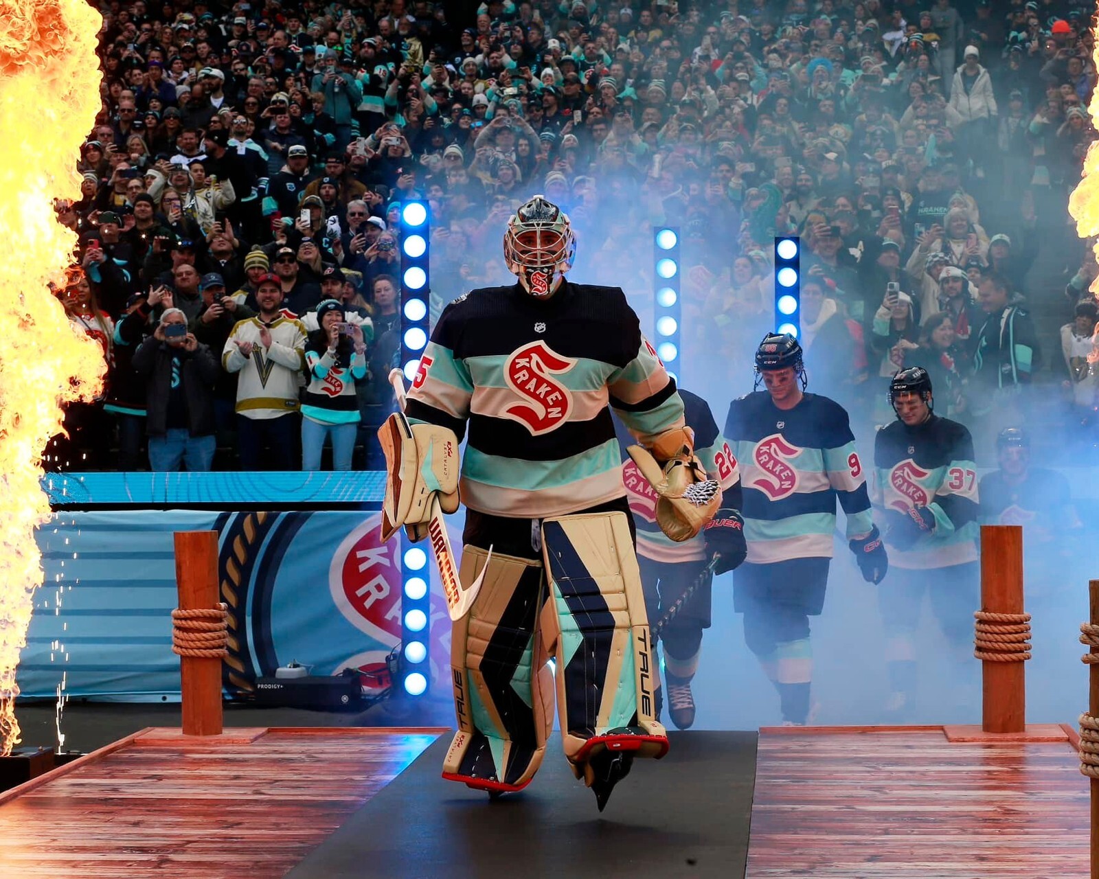 Joey Daccord 2024 Winter Classic Walk Out Seattle Kraken 8x10 NHL Hockey Photo