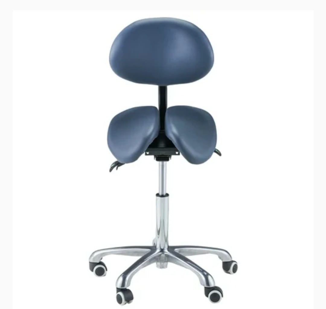 Master Massage Berkeley MS14D Ergonomic Saddle Stool with Backrest-Royal, Blue