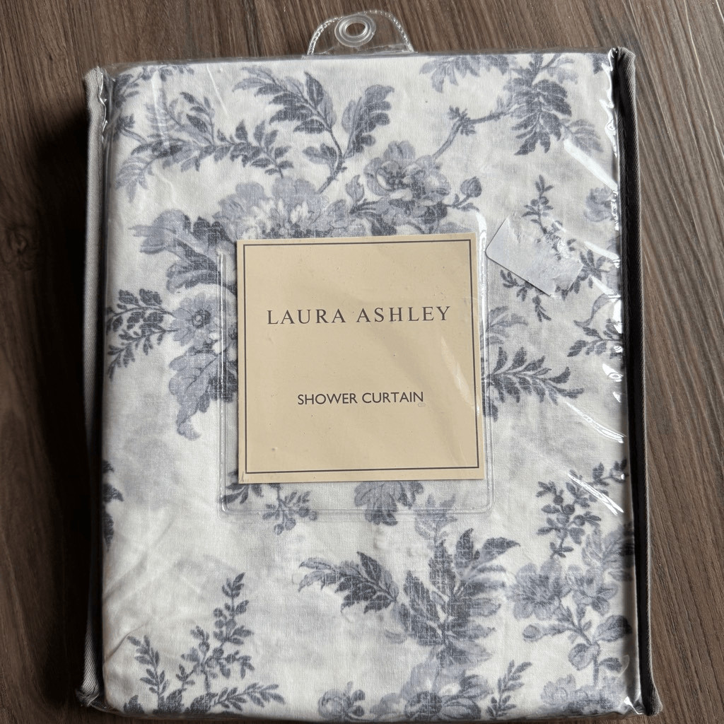 Laura Ashely 72” x 72” Shower Fabric Curtain Floral Premium Quality 100% Cotton