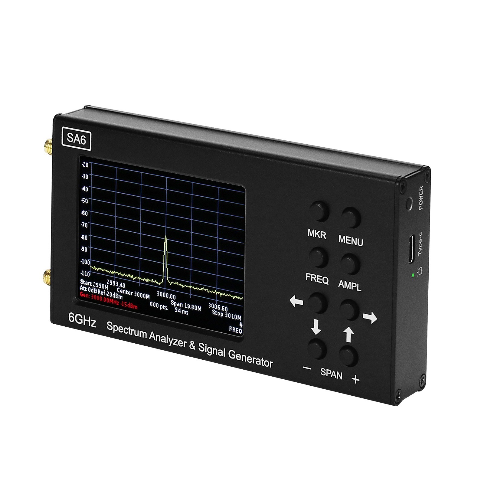 HAMGEEK SSA6G RF Spectrum Analyzer RF Multimeter Spectrum Explorer with Screen
