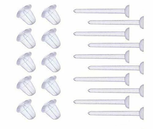 Clear Earrings For Work Plastic Post Studs - 40 Pieces