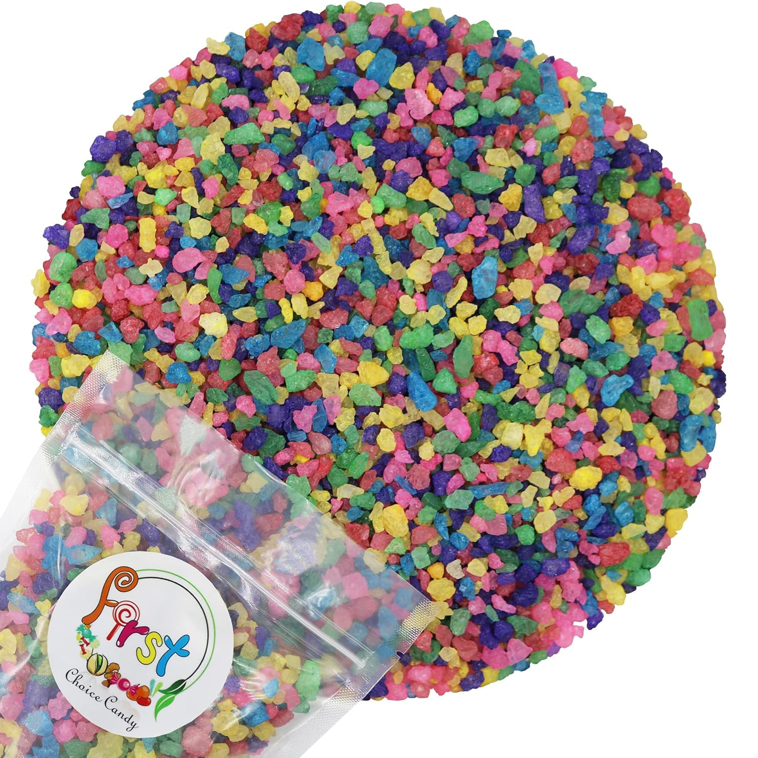 Firstchoicecandy Rock Candy Crystals 2 Pound Bulk Bag (Assorted)