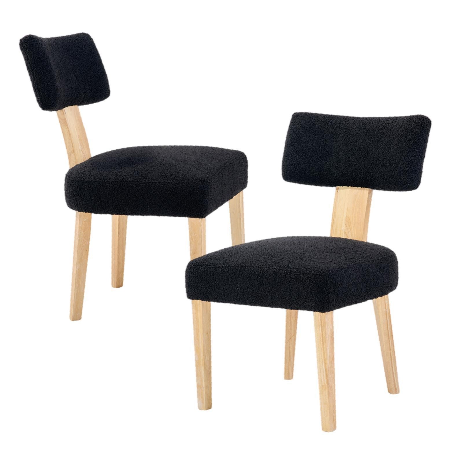 Space-Saving Beige Dining Chair, Curved Backrest & Spring Cushion, Minimalist