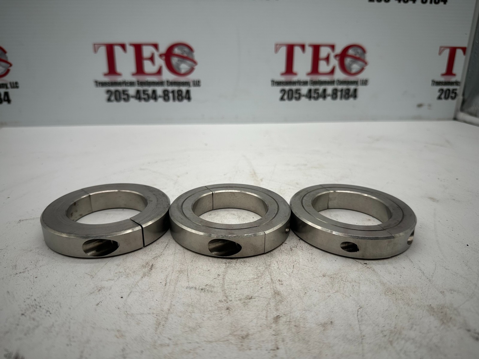Lot of 3 Climax Metal Products Co. 0404412 2-3/16‘’ 2-piece Round Clamp