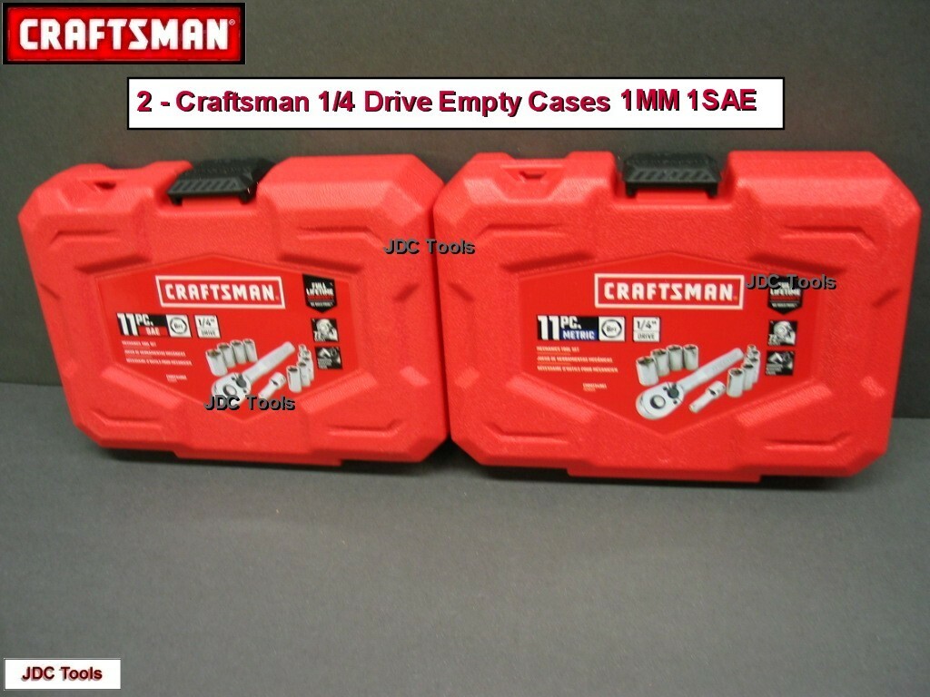 *EMPTY CASES* CRAFTSMAN 11pc STANDARD & 11pc METRIC 1/4 DRIVE RATCHET SOCKET SET
