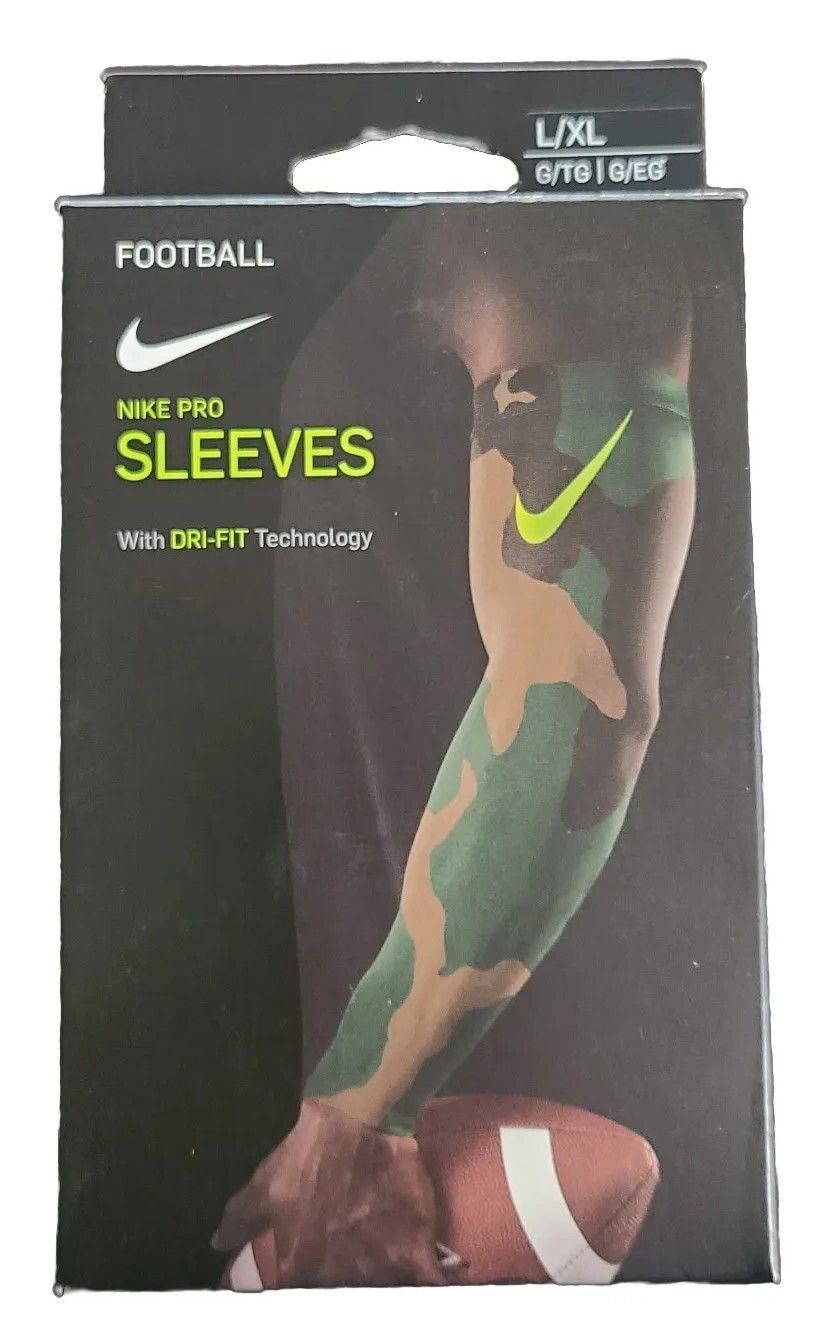 Nike Pro Dri Fit 3.0 Men's Size L/XL Compression Football Arm Sleeves Camo NEW