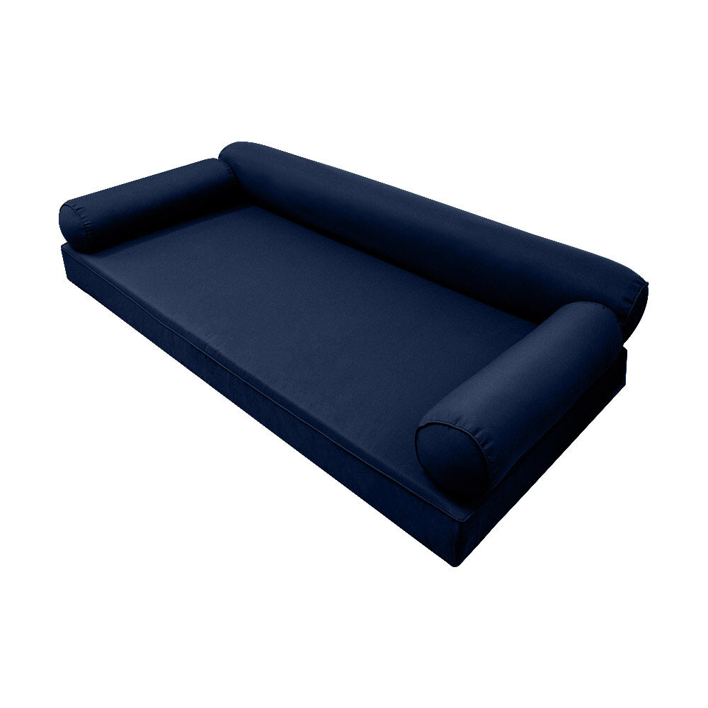 |SLIPCOVER ONLY|S6 Daybed Mattress Bolster Pillow Covers Piped Trim Twin AD101