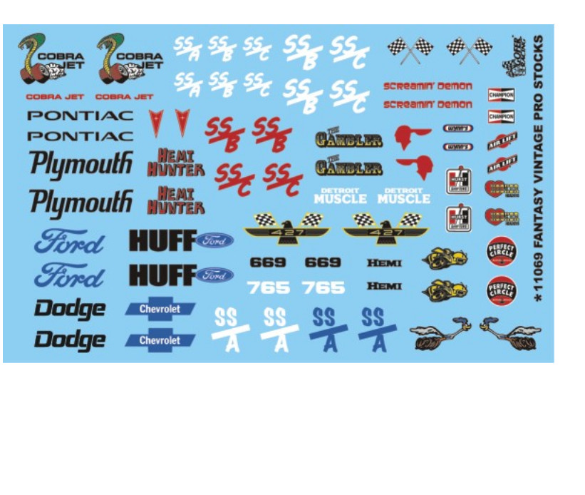 Fantasy Vintage Pro Stock Drag 1:24 1:25 Gofer Decals Car Model 11069