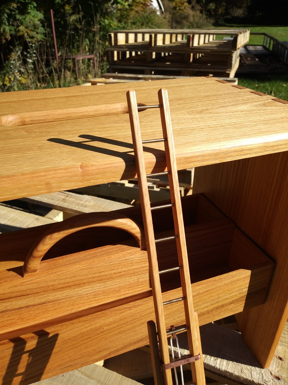Handmade Oak Bench / Stool with Inlayed Dovetails