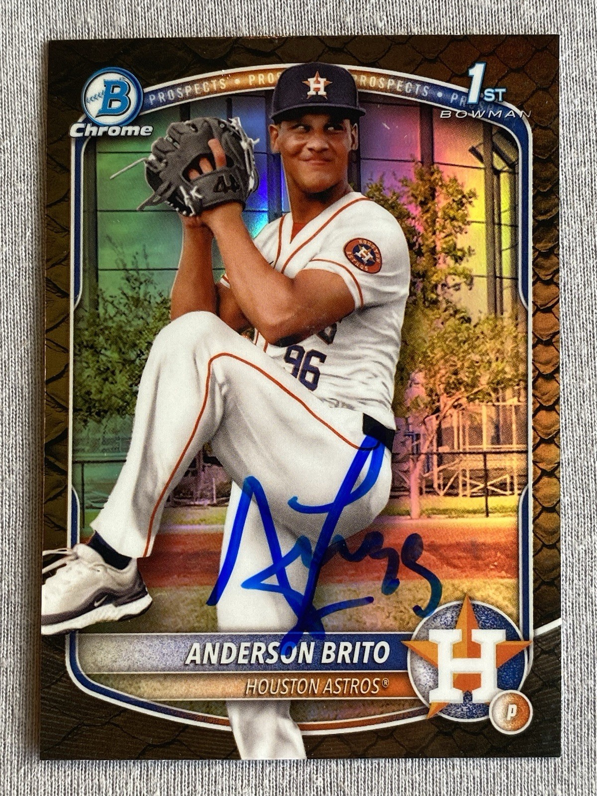 ANDERSON BRITO AUTOGRAPH 2025 BOWMAN CHROME REPTILIAN REFRACTOR 1st BOWMAN