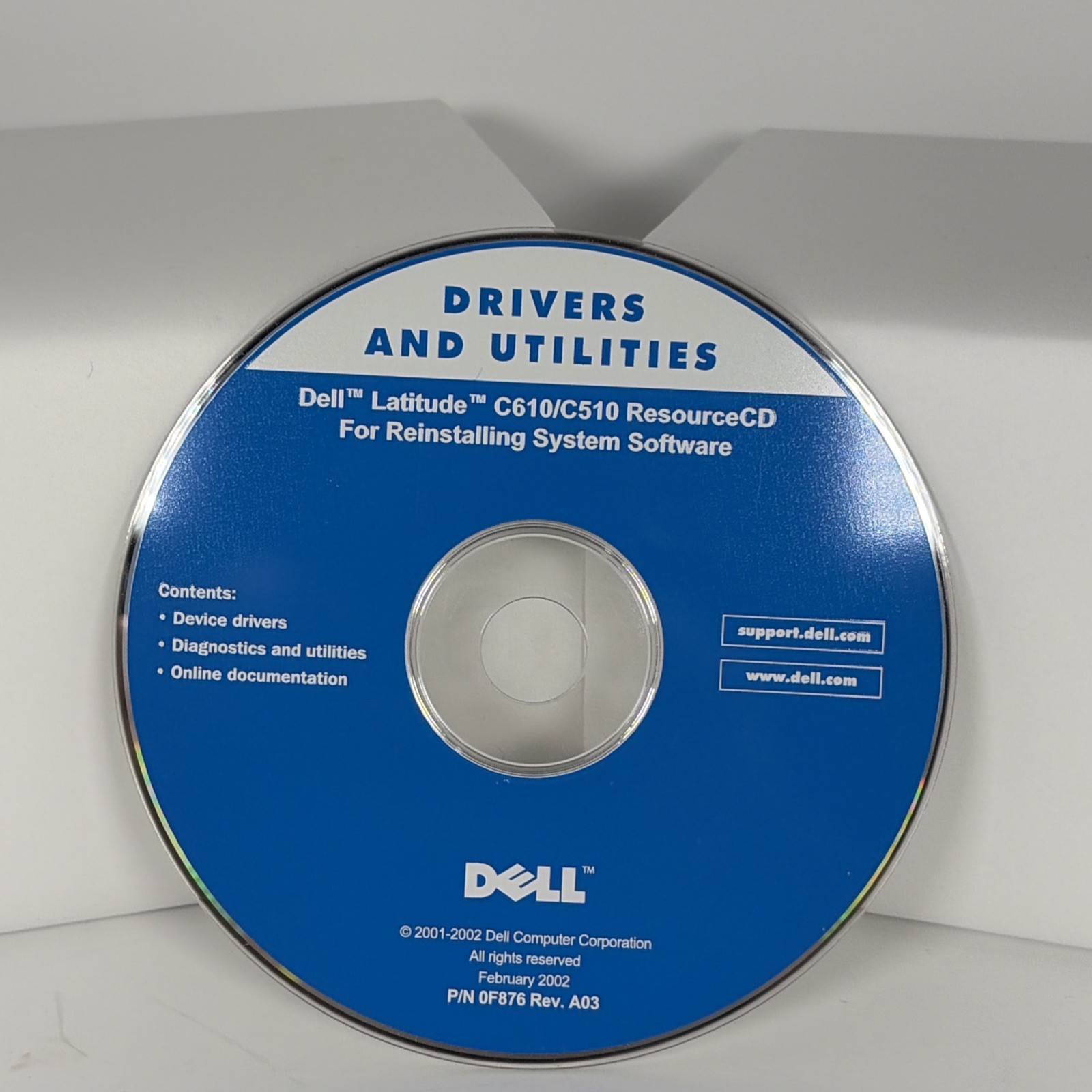 Dell Drivers & Utilities Dell Latitude C610 ResourceCD For Reinstalling System
