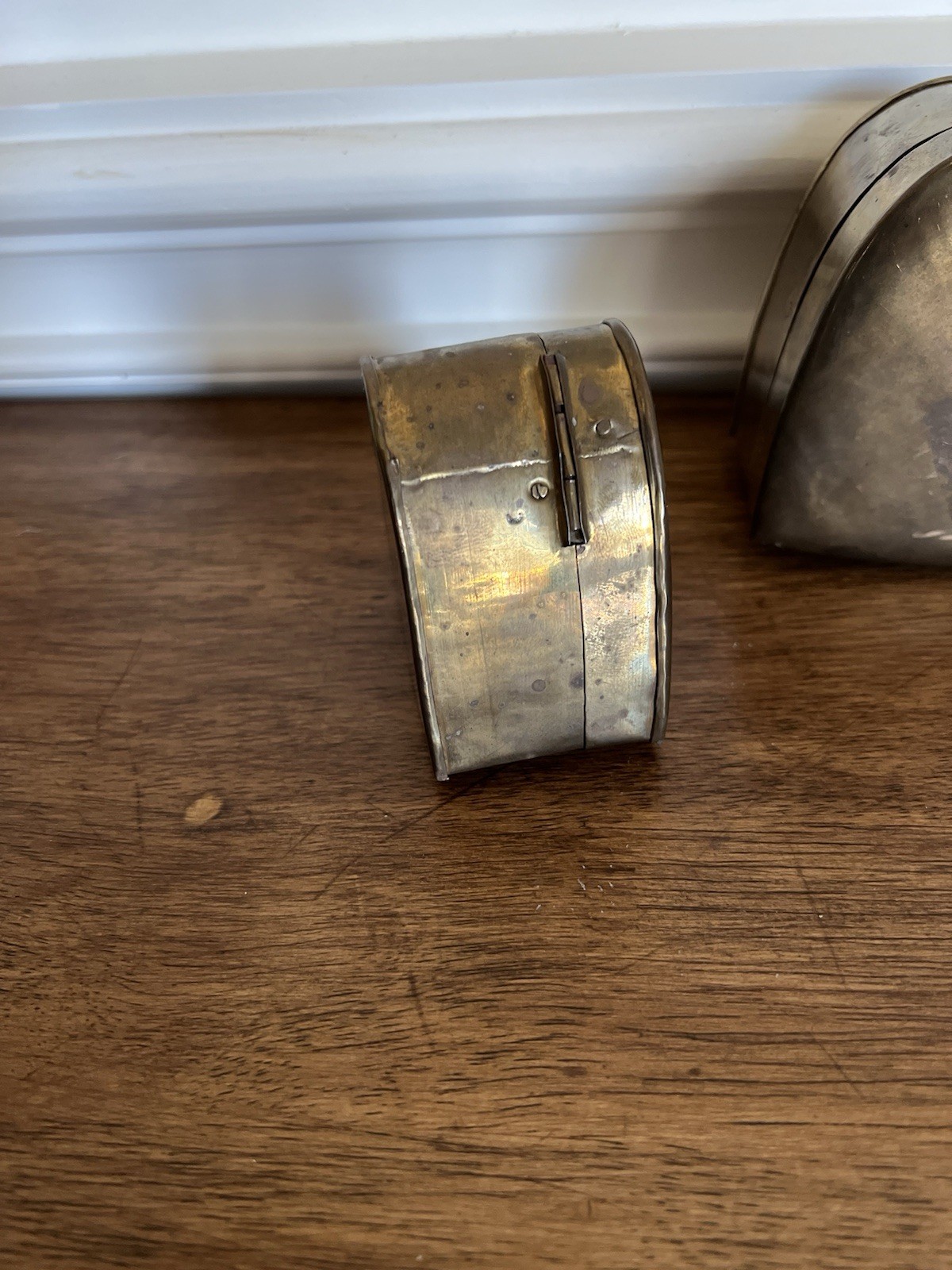 Set Of 2 Heart Shaped Polished Brass Hinged Nesting Boxes
