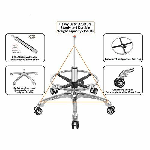Rolling Stool Adjustable Drafting Chair Heavy Duty With Wheels For Office Home