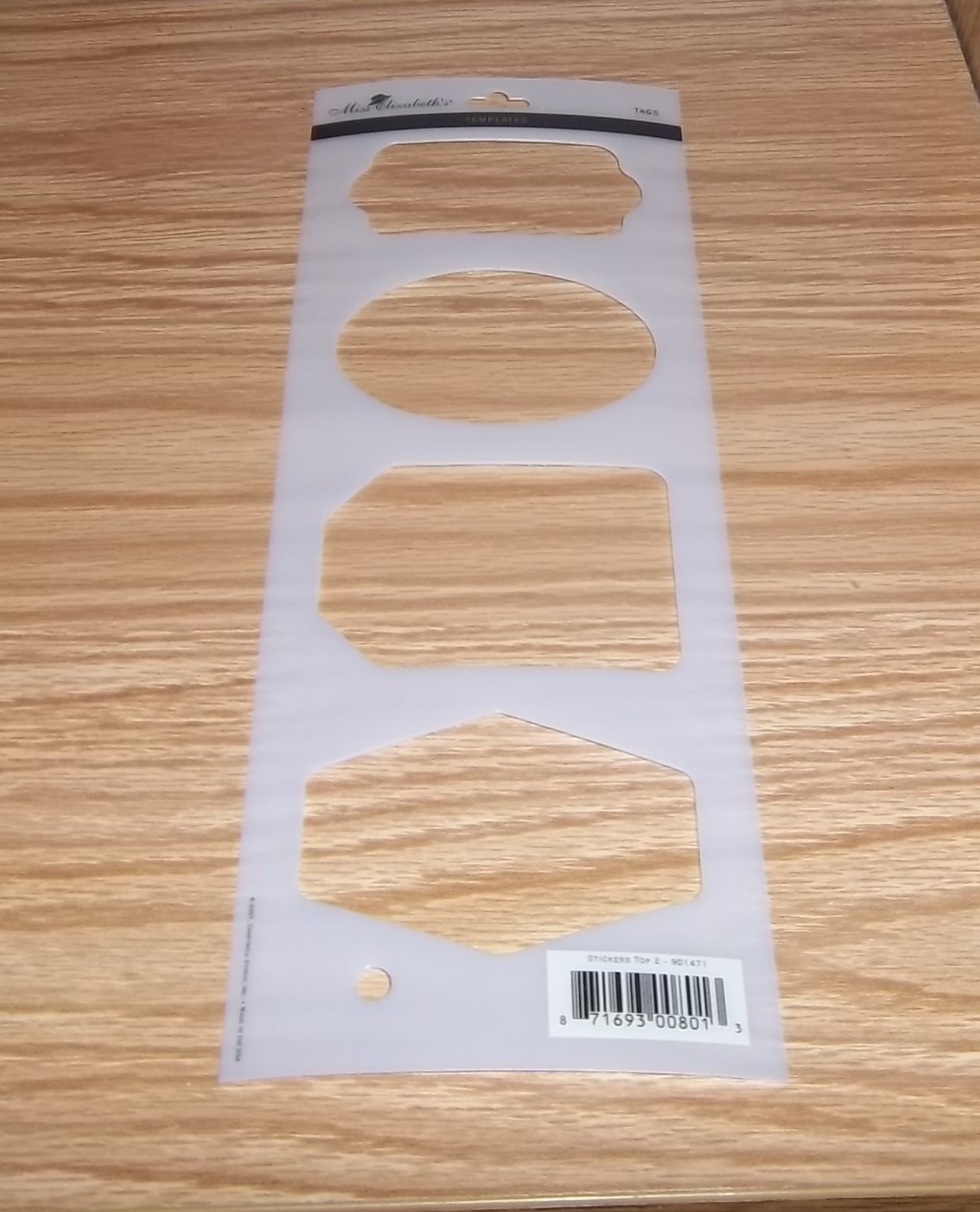 Miss Elizabeth Tags Stencil Template. Four tags!