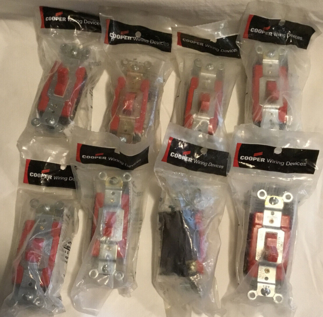 Cooper 2223RD Red 3-Way Switch 20A 120/277V - Lot of 8