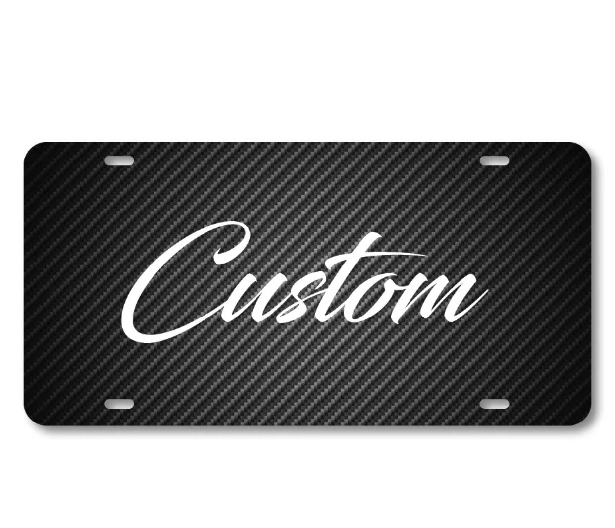 Carbon fiber Black Vanity License Plate Custom Style Car Truck Accessory accent