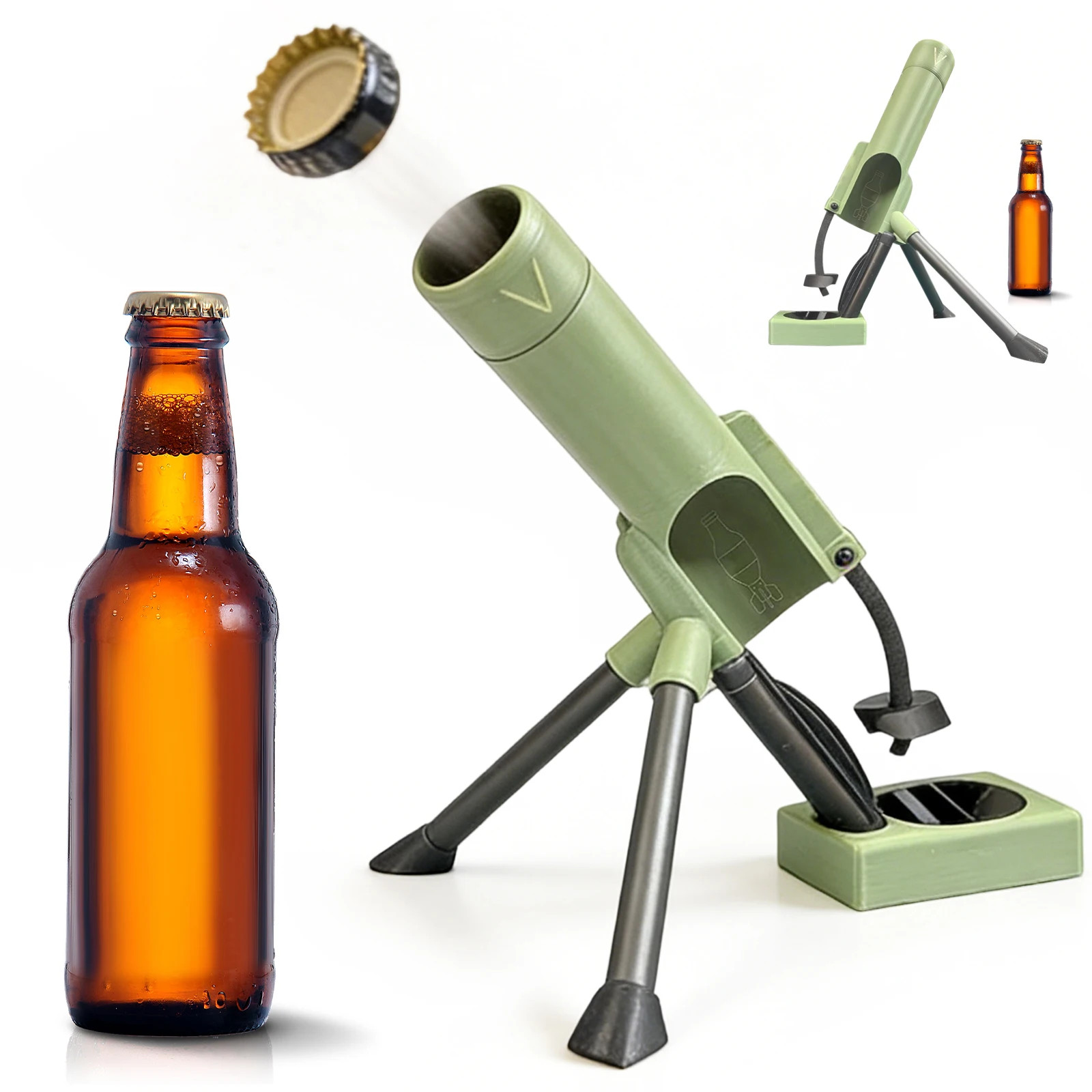 New 51mm Mortar Beer Bottle Opener Heavy Duty Push Down Cap Opener Tool Fast Shi