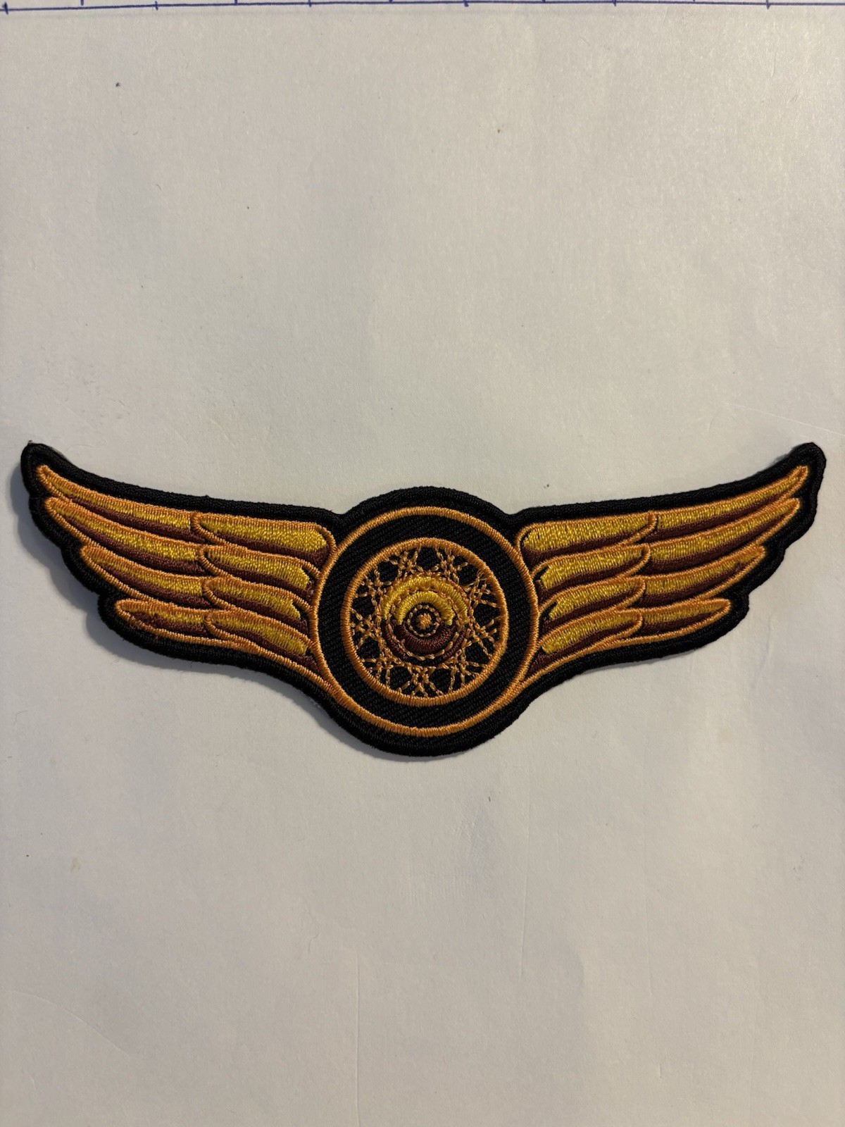 Gold - Department Wings & Wheel Motorcycle Patch