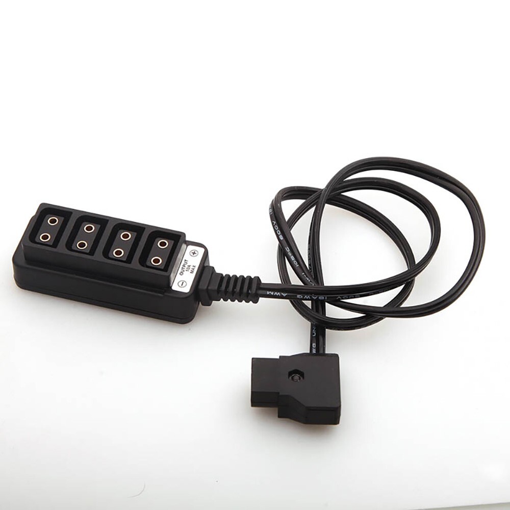 Male D-Tap Power Tap to 4 Female D-Tap P-Tap Hub Adapter Spring Cable for Sony