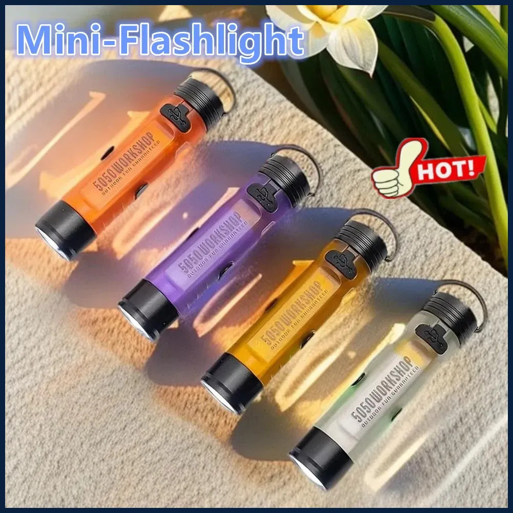 Outdoor Emergency LED Pocket Flashlight 5 Modes Portable Clip Waterproof