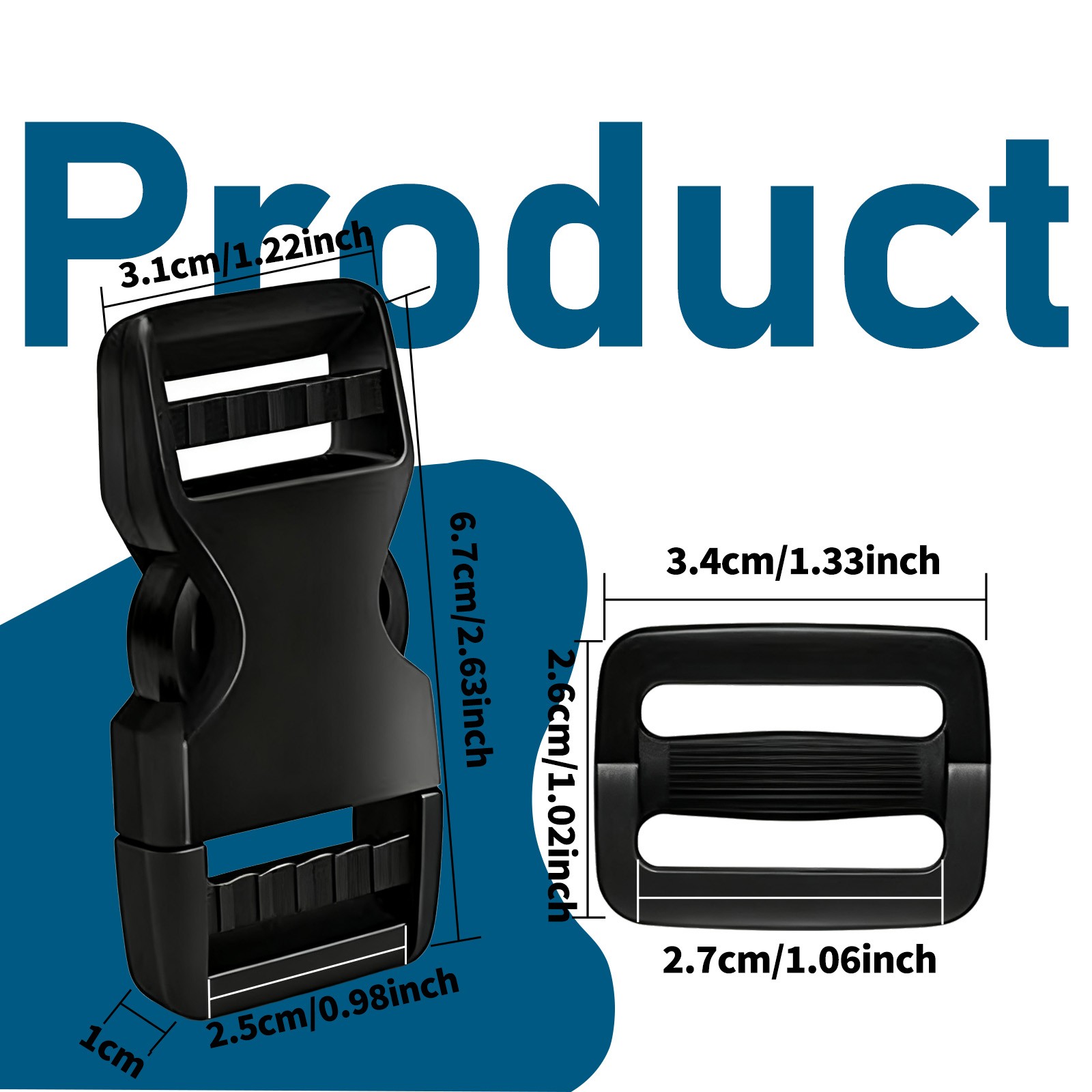 6 Set for Nylon Webbing Strap 1" Quick Side Release Plastic Buckles Clip Buckles